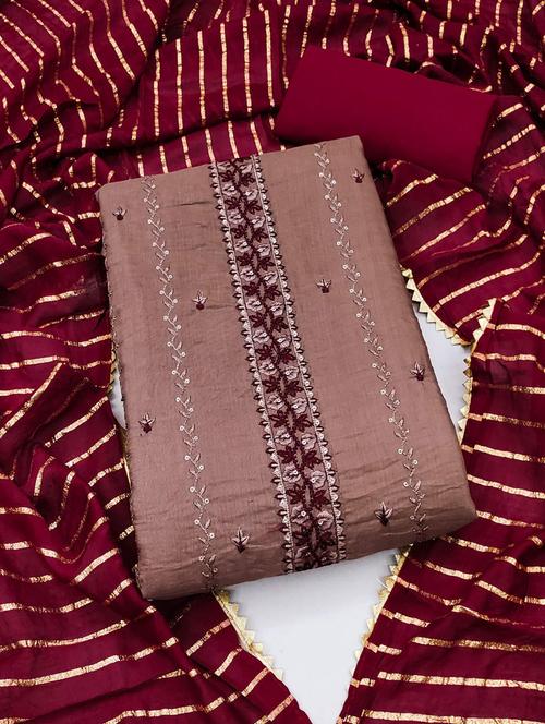 women embroidered unstitched suit set - 20413324 - Very Small Image - 1