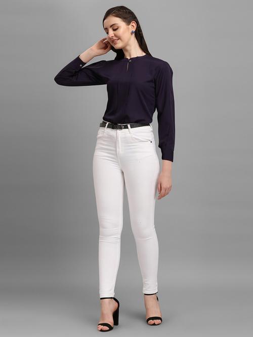 navy blue solid straight top - 20413867 - Very Small Image - 1