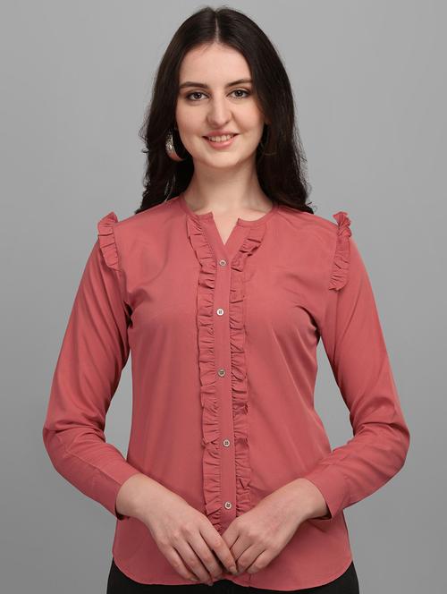 coral solid regular shirt - 20413874 - Very Small Image - 1