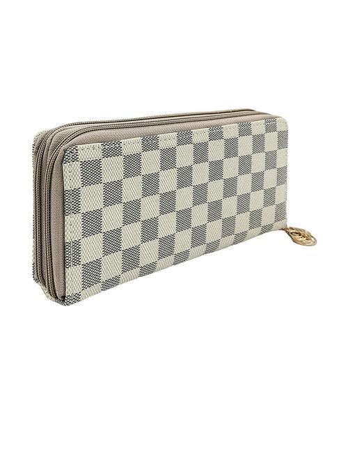 grey and white leather checkered clutch - 20415211 - Very Small Image - 1