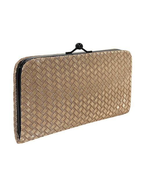 gold textured structured clutch - 20415224 - Very Small Image - 1