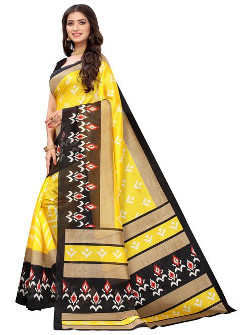 ikat printed saree with blouse - 20415260 - Very Small Image - 1