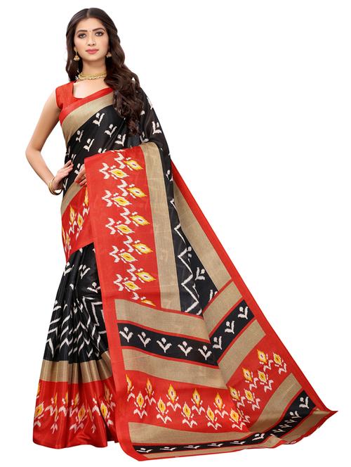 ikat printed saree - 20415270 - Very Small Image - 1