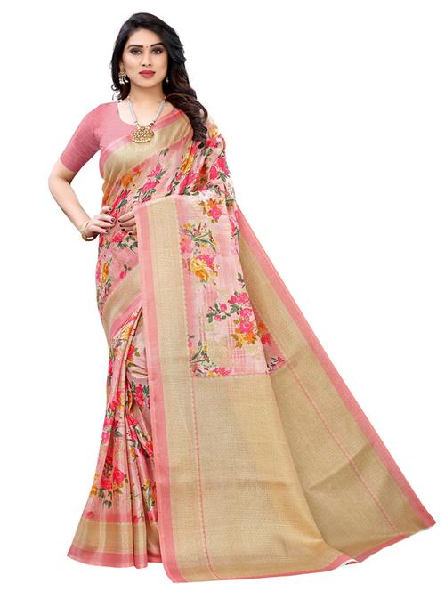 floral printed saree with blouse - 20415275 - Very Small Image - 1