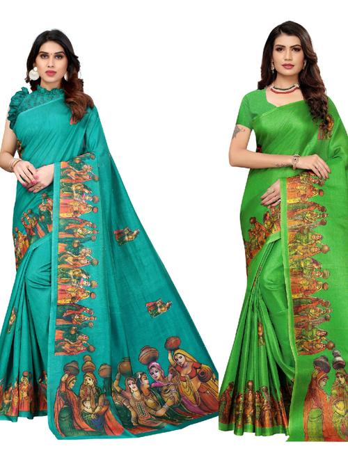 pack of 2 combo printed saree - 20415313 - Very Small Image - 1