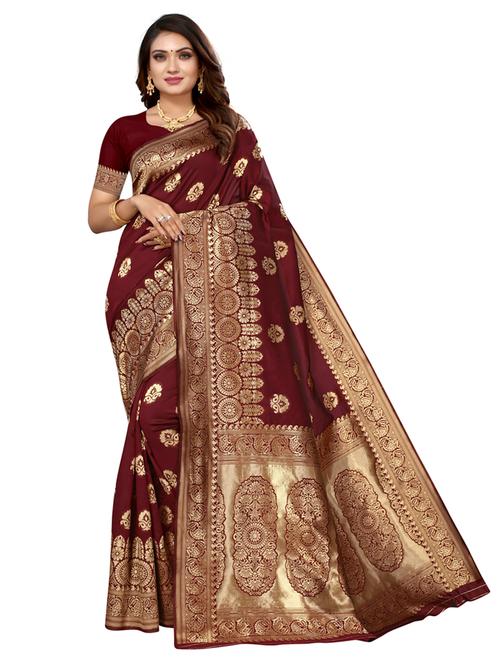 women zari work banarasi saree with blouse - 20415322 - Very Small Image - 1