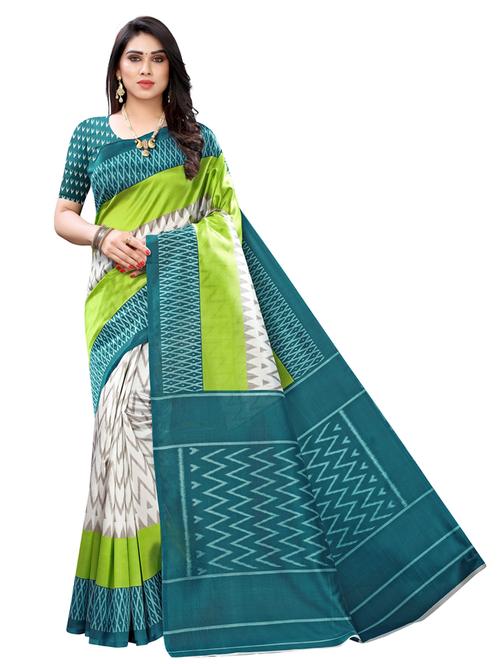 ikat printed saree with blouse - 20415345 - Very Small Image - 1