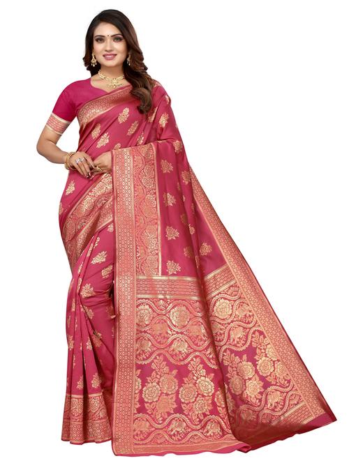 jacquard work kanjivaram saree with blouse - 20415369 - Very Small Image - 1