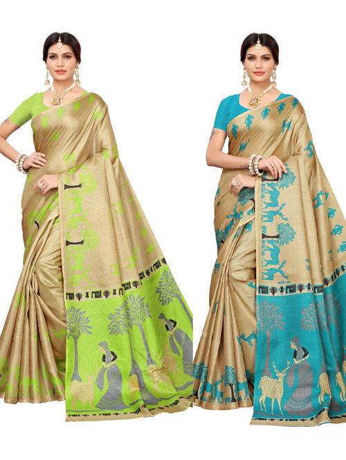 pack of 2 combo printed saree - 20415385 - Very Small Image - 1