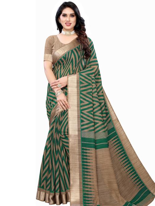 chevron printed saree with blouse - 20415424 - Very Small Image - 1