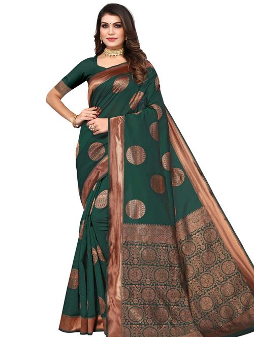 jacquard work kanjivaram saree with blouse - 20415431 - Very Small Image - 1