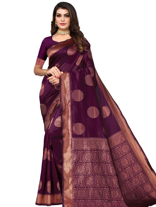 jacquard work kanjivaram saree - 20415434 - Very Small Image - 1