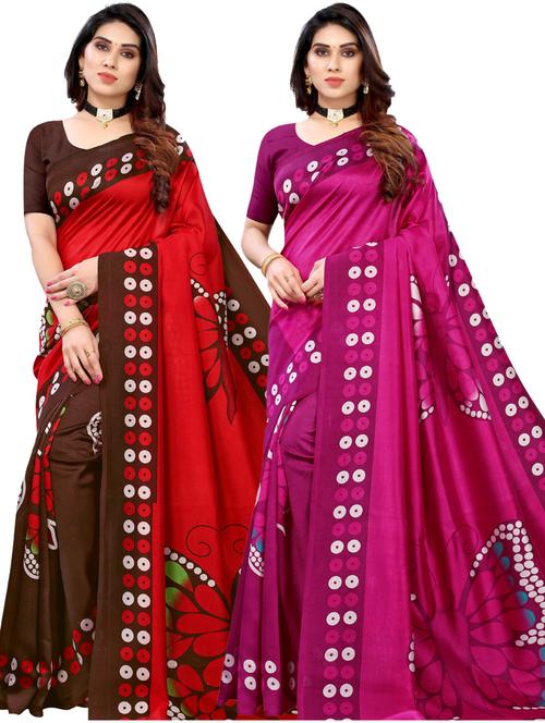 pack of 2 printed sarees - 20415462 - Very Small Image - 1