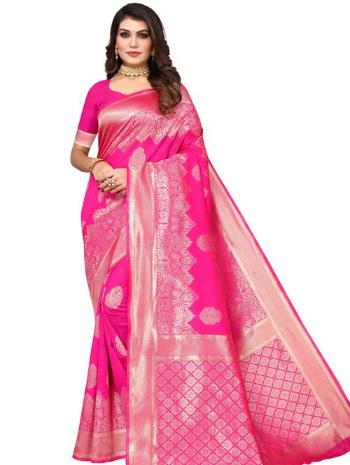 jacquard work kanjivaram saree with blouse - 20415464 - Very Small Image - 1