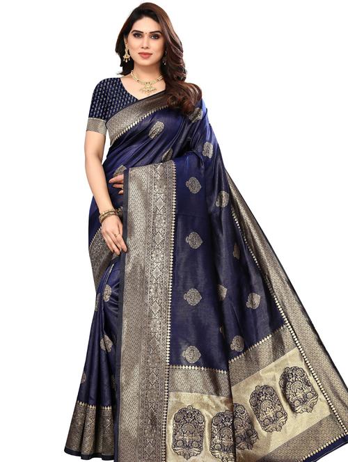 jacquard work kanjivaram saree with blouse - 20415467 - Very Small Image - 1