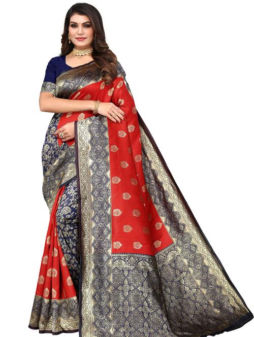 red self design kanjivaram saree - 20415508 - Very Small Image - 1