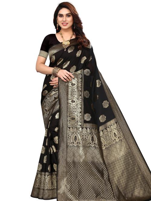 jacquard work kanjivaram saree with blouse - 20415515 - Very Small Image - 1