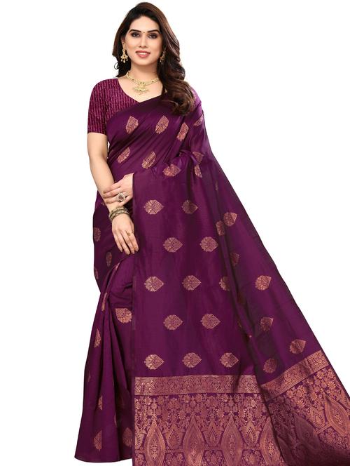 jacquard work kanjivaram saree with blouse - 20415524 - Very Small Image - 1