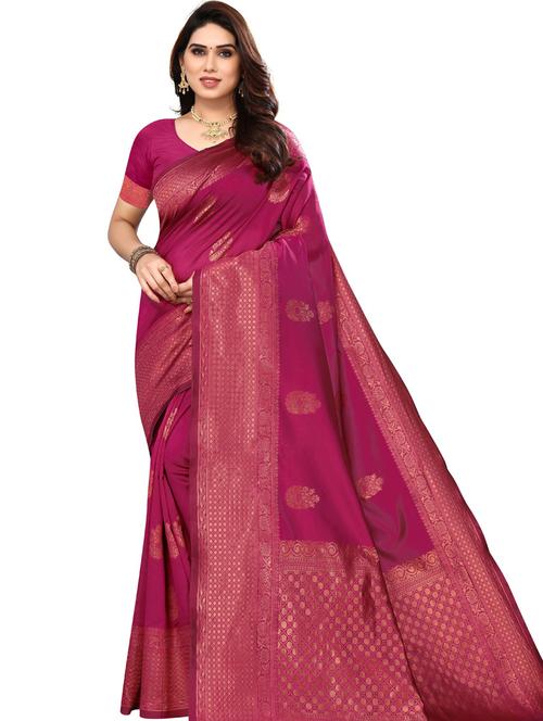 jacquard work kanjivaram saree with blouse - 20415536 - Very Small Image - 1