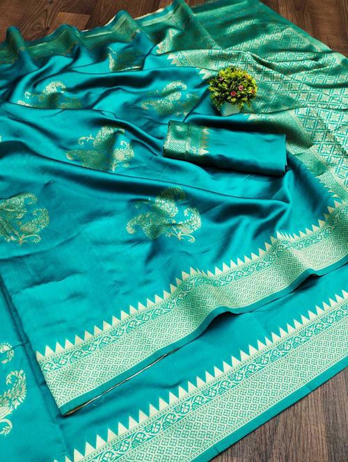 jacquard work banarasi saree with blouse - 20415541 - Very Small Image - 1