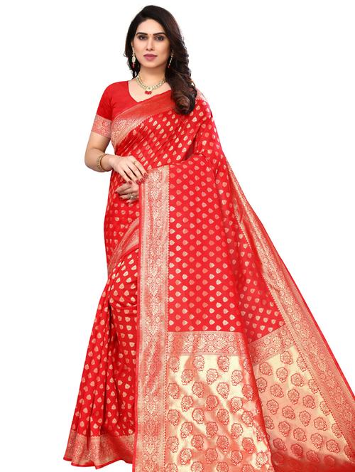 jacquard work kanjivaram saree with blouse - 20415554 - Very Small Image - 1