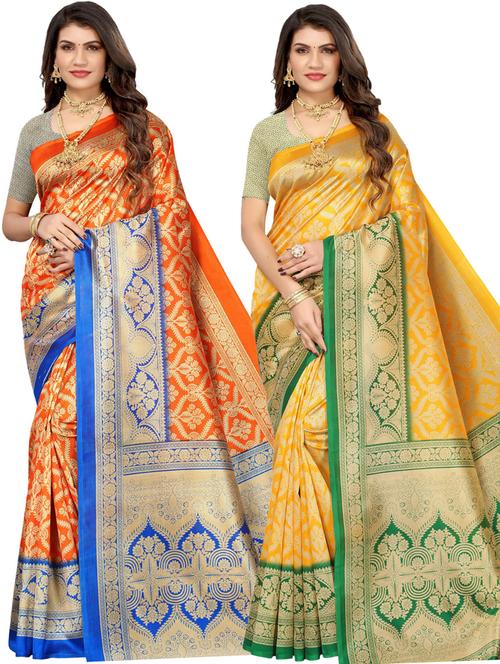 pack of 2 combo printed saree - 20415568 - Very Small Image - 1