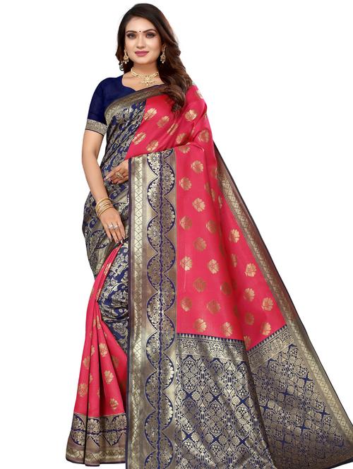 jacquard work kanjivaram saree with blouse - 20415570 - Very Small Image - 1