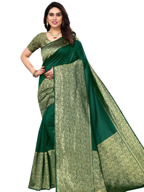 jacquard work kanjivaram saree with blouse - 20415592 - Very Small Image - 1
