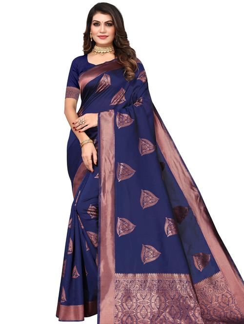 jacquard work kanjivaram saree with blouse - 20415596 - Very Small Image - 1
