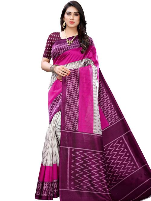 ikat printed saree - 20415606 - Very Small Image - 1