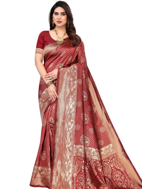 jacquard work banarasi saree - 20415613 - Very Small Image - 1