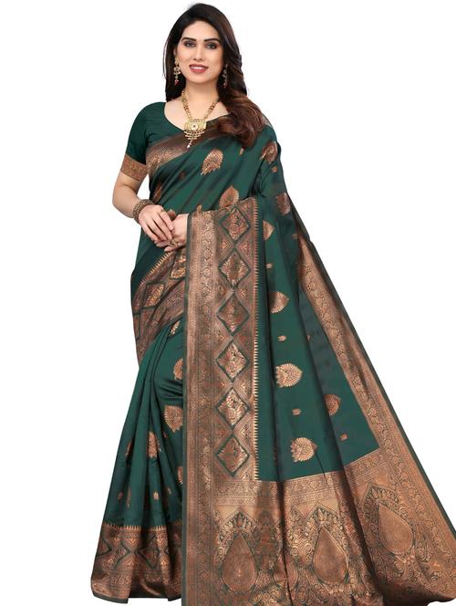 jacquard work kanjivaram saree - 20415623 - Very Small Image - 1