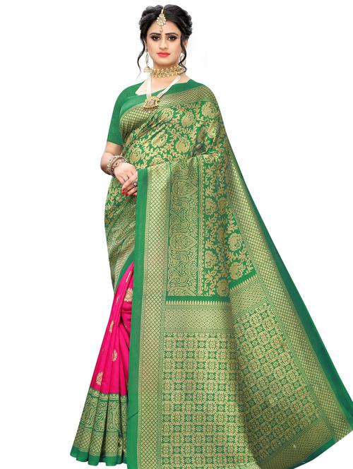 green self design banarasi saree - 20415647 - Very Small Image - 1