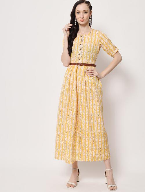 yellow batik print maxi dress - 20417108 - Very Small Image - 1