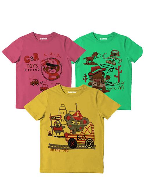 boys pack of 3 graphic printed t-shirts - 20417868 - Very Small Image - 1
