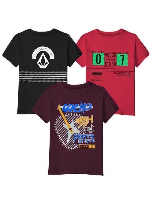 boys pack of 3 typographic printed t-shirts - 20417913 - Very Small Image - 1