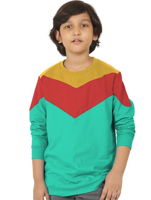 boys round neck color block regular sweatshirt - 20417954 - Very Small Image - 1