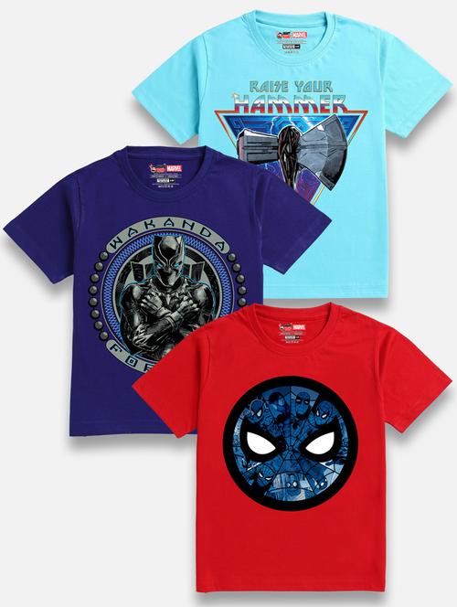 boys pack of 3 graphic printed t-shirts - 20417984 - Very Small Image - 1