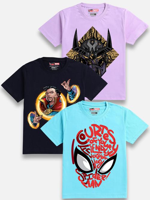 boys pack of 3 graphic printed t-shirts - 20417990 - Very Small Image - 1