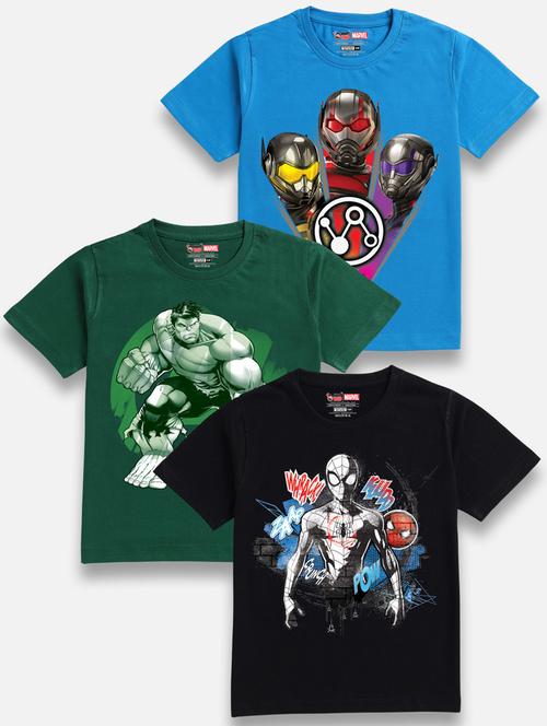 boys pack of 3 graphic printed t-shirts - 20417995 - Very Small Image - 1