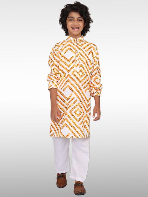 boys mandarin collar kurta pajama set - 20418186 - Very Small Image - 1