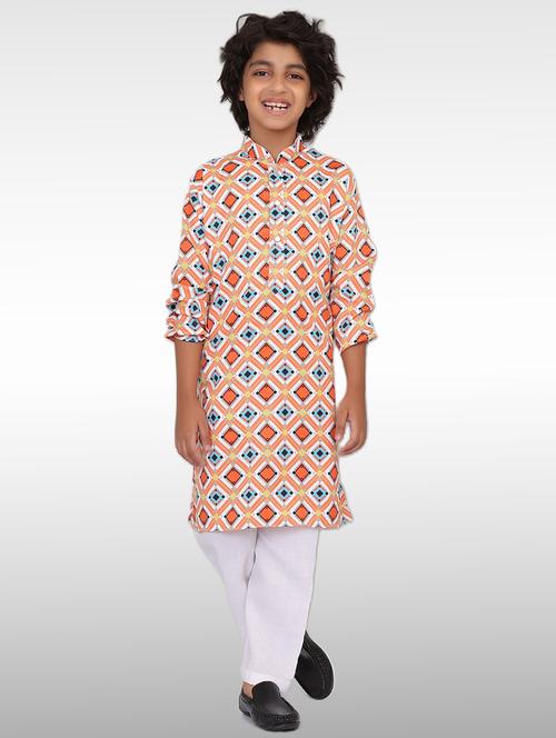 boys mandarin collar kurta pajama set - 20418190 - Very Small Image - 1