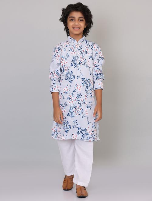boys mandarin collar kurta pajama set - 20418225 - Very Small Image - 1
