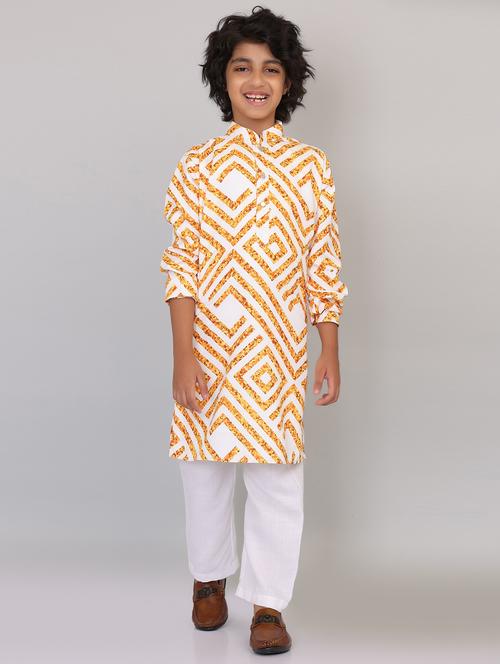 boys mandarin collar kurta pajama set - 20418229 - Very Small Image - 1