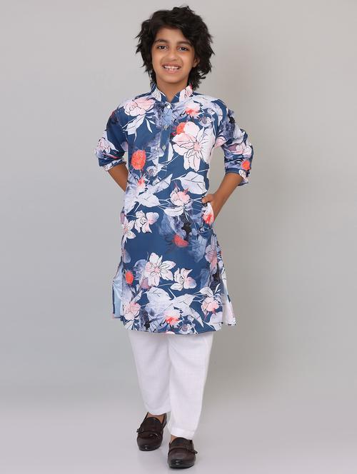 boys mandarin collar kurta pajama set - 20418237 - Very Small Image - 1