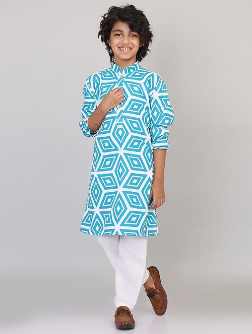 boys mandarin collar kurta pajama set - 20418251 - Very Small Image - 1