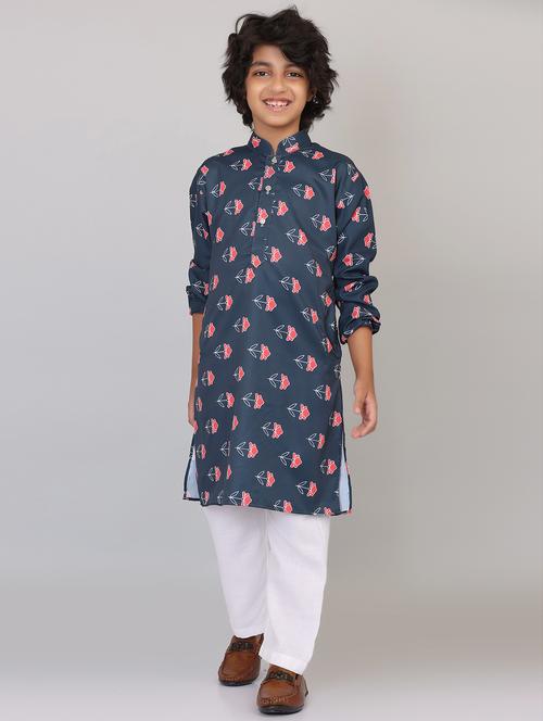 boys cotton kurta pajama set - 20418254 - Very Small Image - 1