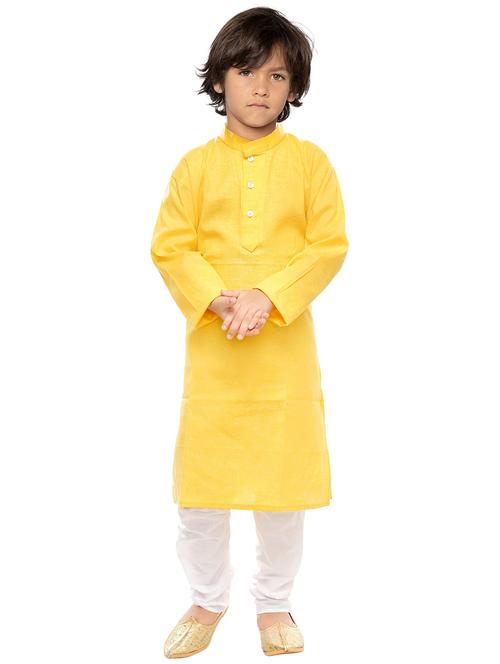 boys solid silk kurta pajama set - 20418344 - Very Small Image - 1