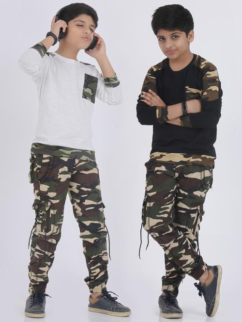 boys pack of 2 camouflage printed full length twin sets - 20418419 - Very Small Image - 1