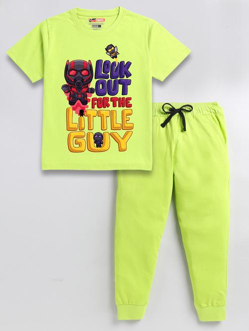 boys cotton full length twin set - 20418529 - Very Small Image - 1